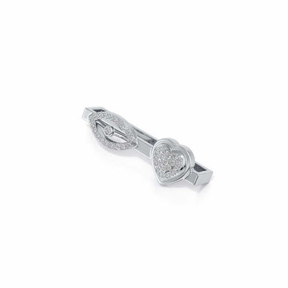 Eye Heart Silver Watch Band - White Gold - Image 3