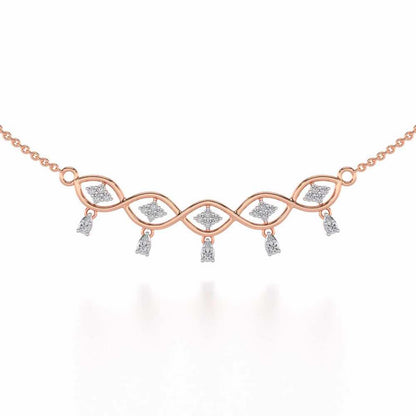 Eye catching Silver Necklace - Rose Gold - Image 1