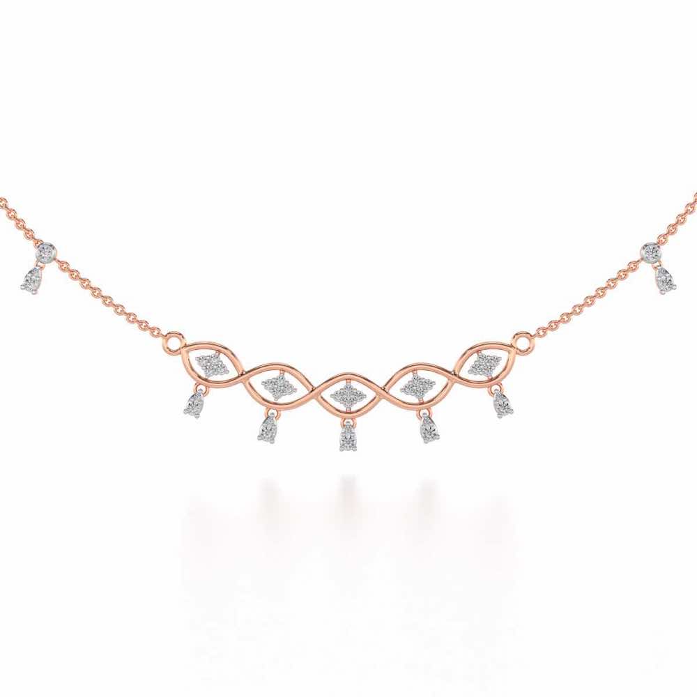 Eye catching Silver Necklace - Rose Gold - Image 2