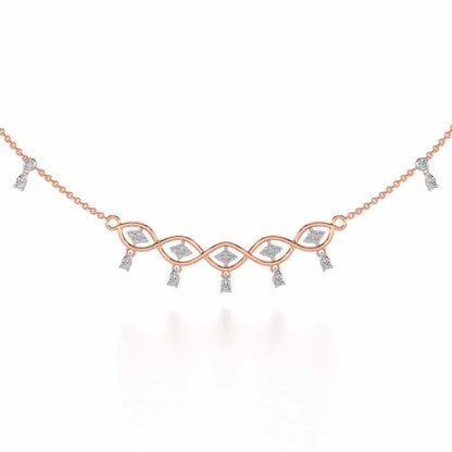 Eye catching Silver Necklace - Rose Gold - Image 2