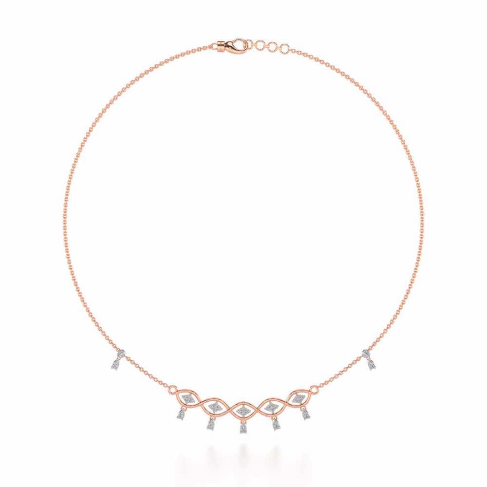 Eye catching Silver Necklace - Rose Gold - Image 3