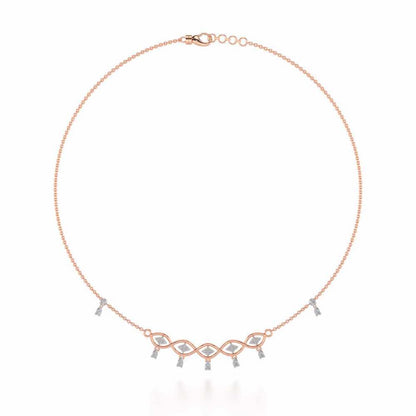 Eye catching Silver Necklace - Rose Gold - Image 3