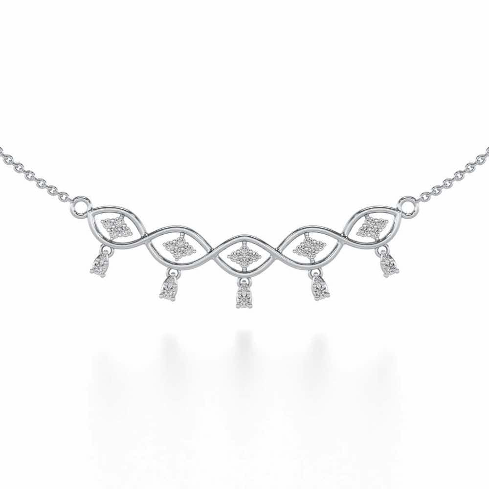 Eye catching Silver Necklace - White Gold - Image 1