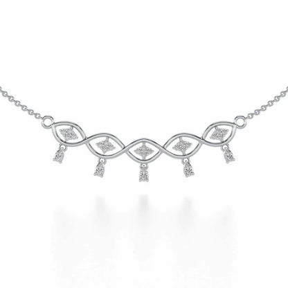 Eye catching Silver Necklace - White Gold - Image 1