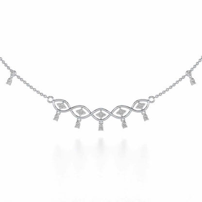 Eye catching Silver Necklace - White Gold - Image 2