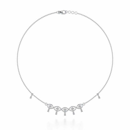 Eye catching Silver Necklace - White Gold - Image 3