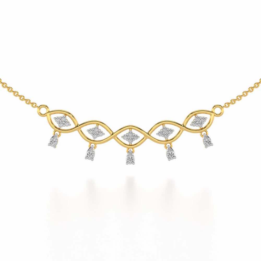 Eye catching Silver Necklace - Yellow Gold - Image 1