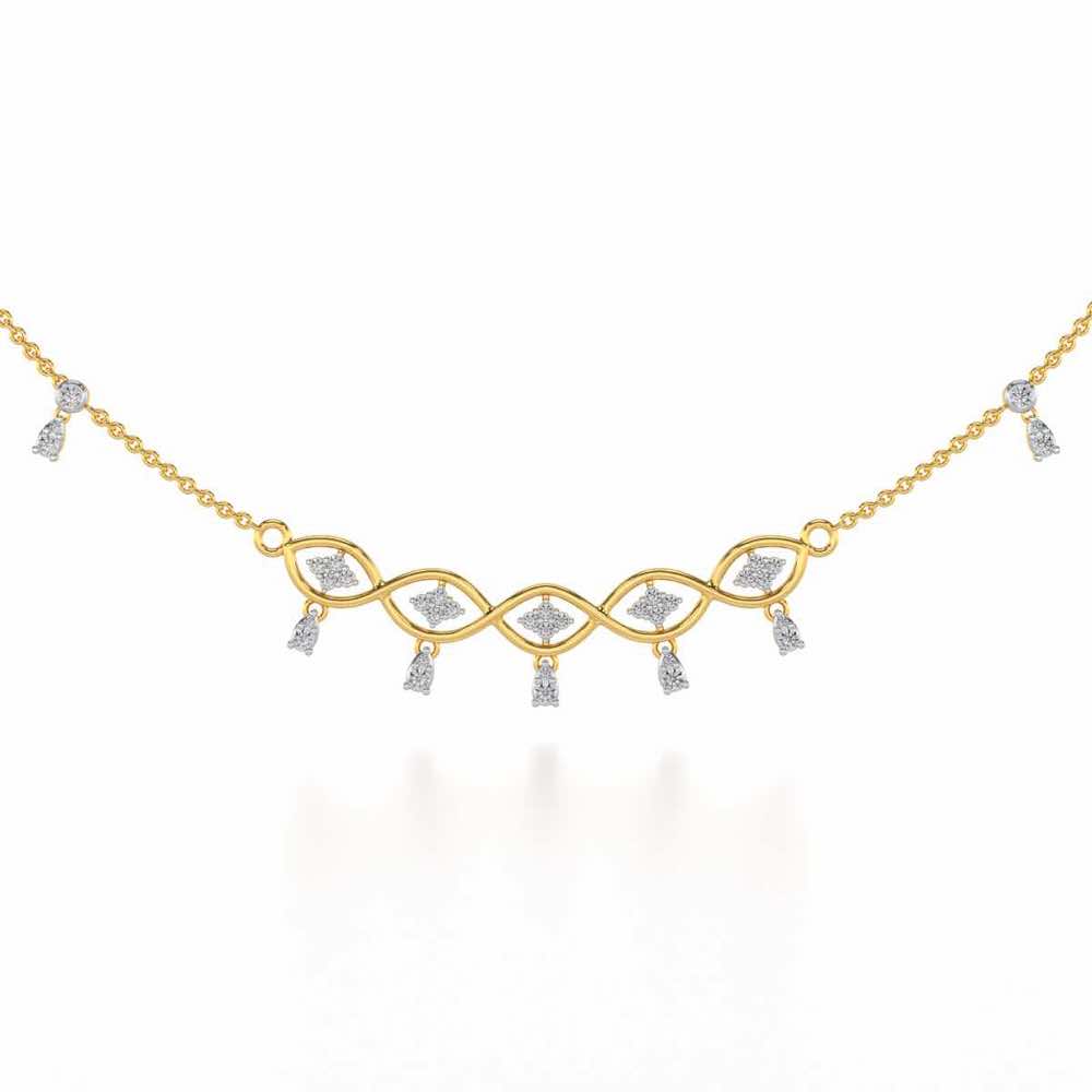 Eye catching Silver Necklace - Yellow Gold - Image 2
