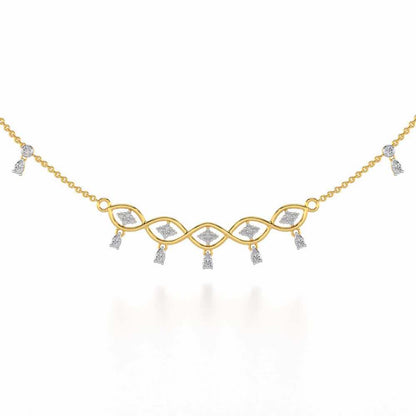 Eye catching Silver Necklace - Yellow Gold - Image 2