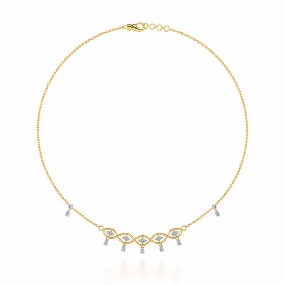 Eye catching Silver Necklace - Yellow Gold - Image 3