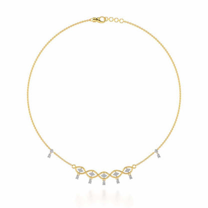 Eye catching Silver Necklace - Yellow Gold - Image 3