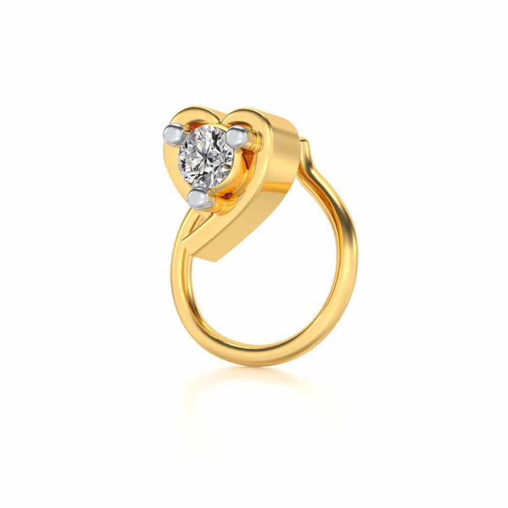 Eyed Silver Nosepin - Yellow Gold - Image 1