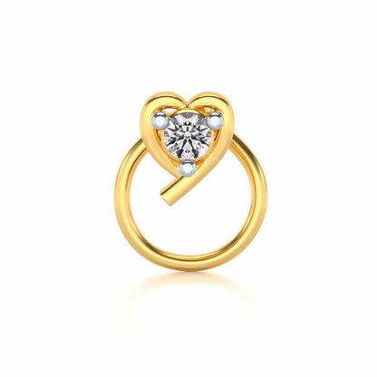 Eyed Silver Nosepin - Yellow Gold - Image 2