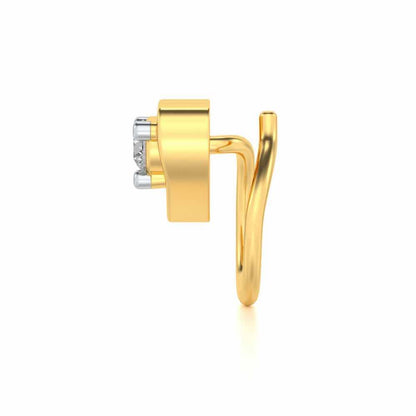 Eyed Silver Nosepin - Yellow Gold - Image 4
