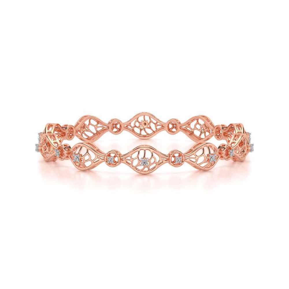 Eyes On Silver Bangles - Rose Gold - Image 4
