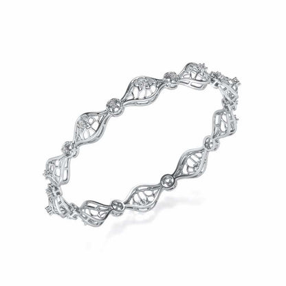 Eyes On Silver Bangles - White Gold - Image 1