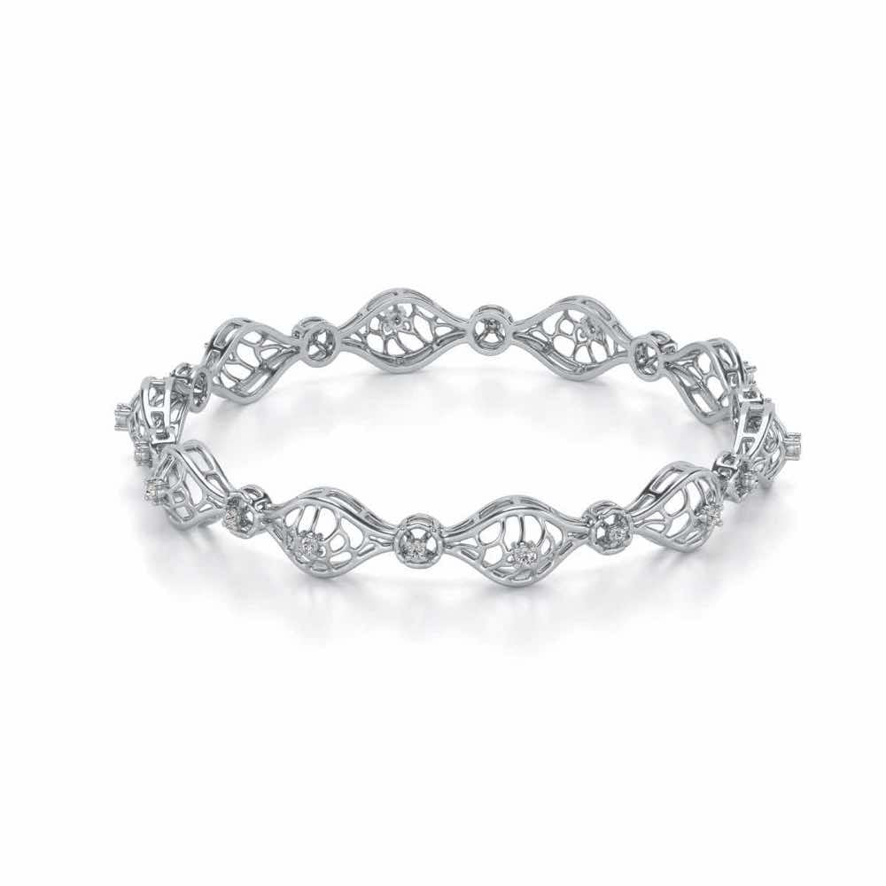 Eyes On Silver Bangles - White Gold - Image 2