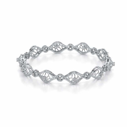 Eyes On Silver Bangles - White Gold - Image 2