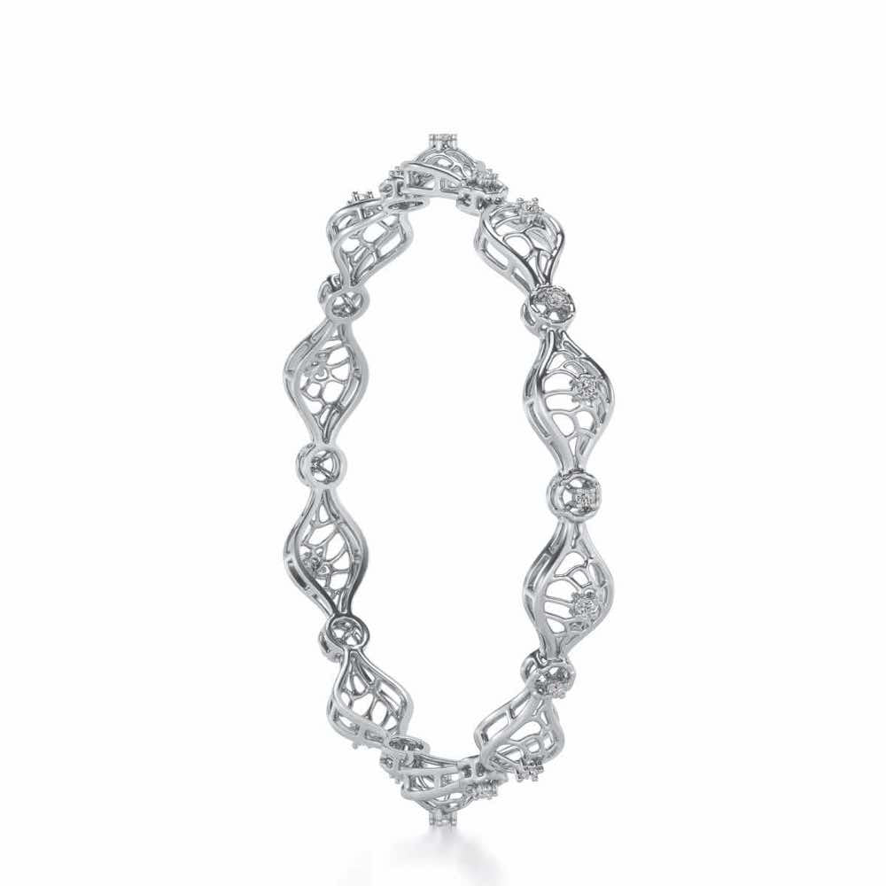 Eyes On Silver Bangles - White Gold - Image 3