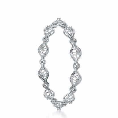 Eyes On Silver Bangles - White Gold - Image 3