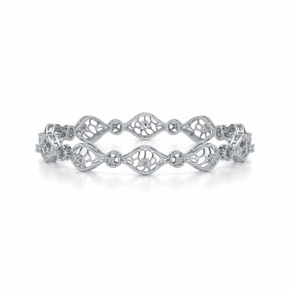 Eyes On Silver Bangles - White Gold - Image 4