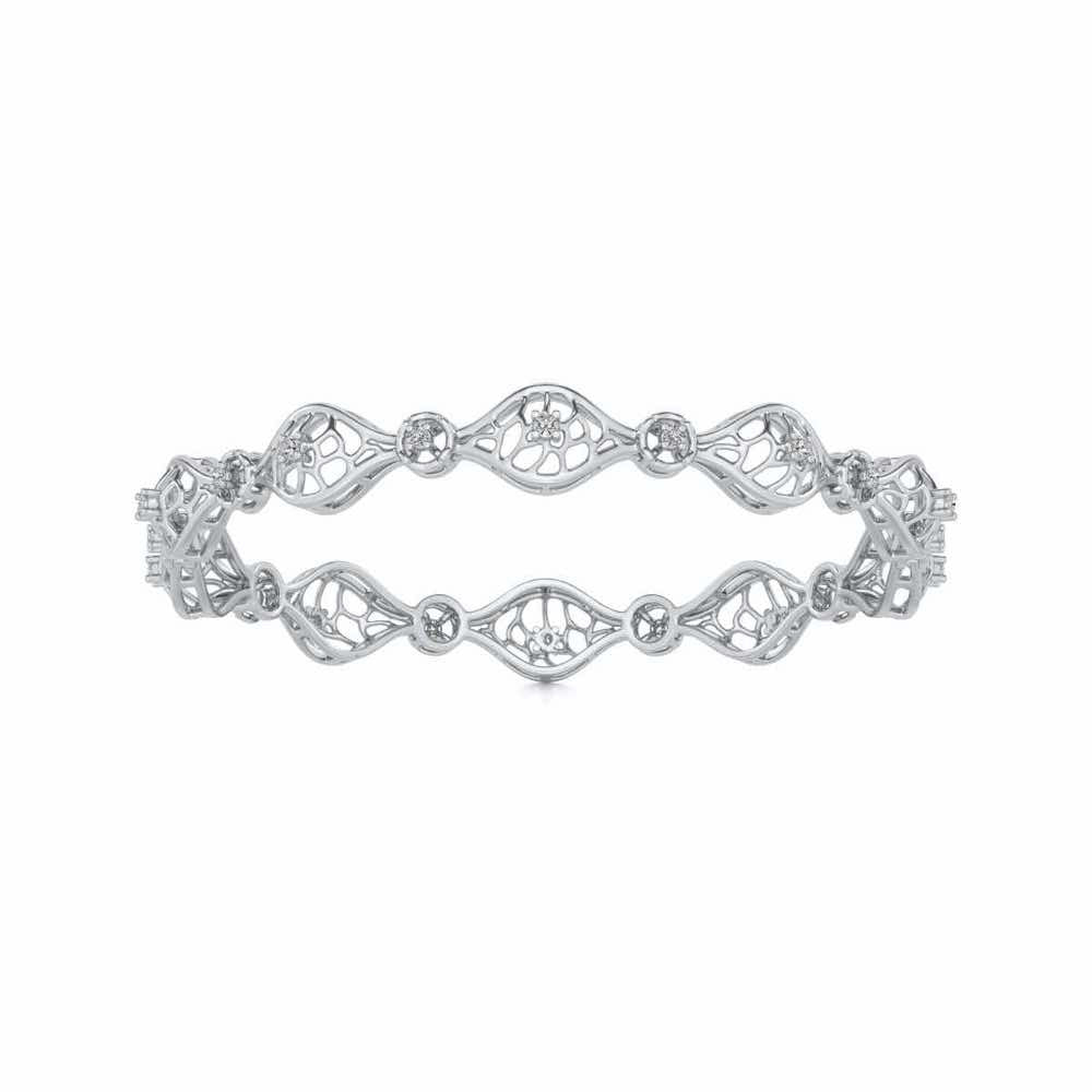 Eyes On Silver Bangles - White Gold - Image 5