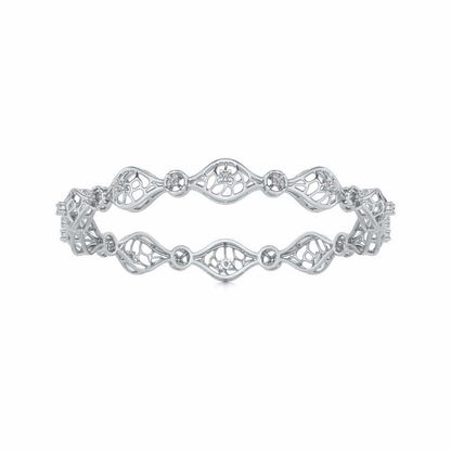 Eyes On Silver Bangles - White Gold - Image 5