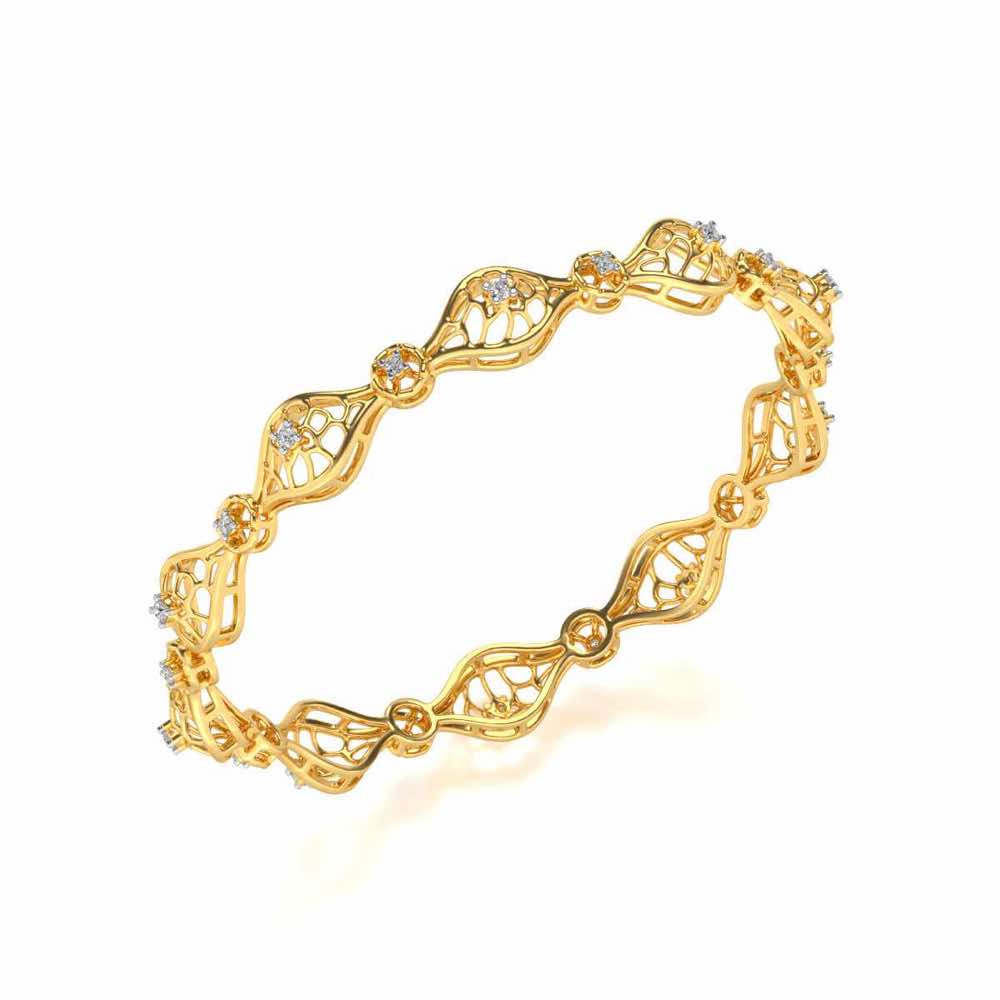 Eyes On Silver Bangles - Yellow Gold - Image 1