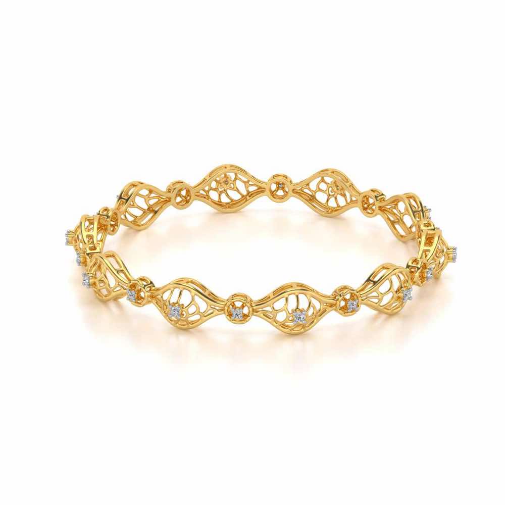 Eyes On Silver Bangles - Yellow Gold - Image 2