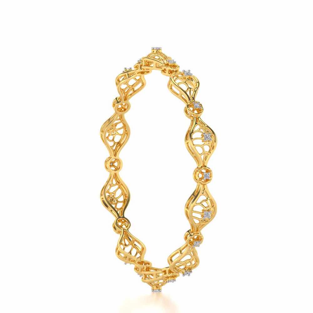 Eyes On Silver Bangles - Yellow Gold - Image 3