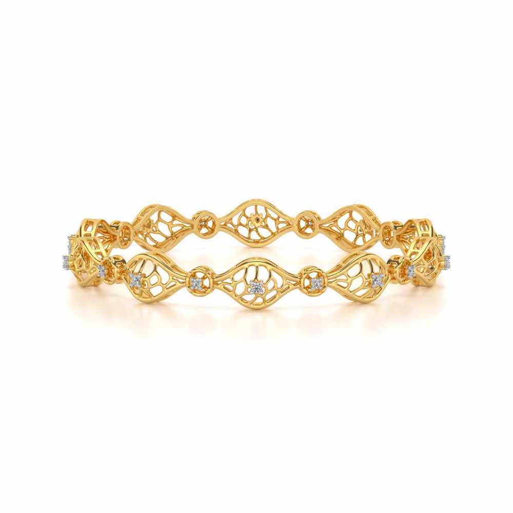 Eyes On Silver Bangles - Yellow Gold - Image 4