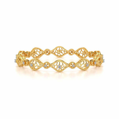 Eyes On Silver Bangles - Yellow Gold - Image 4