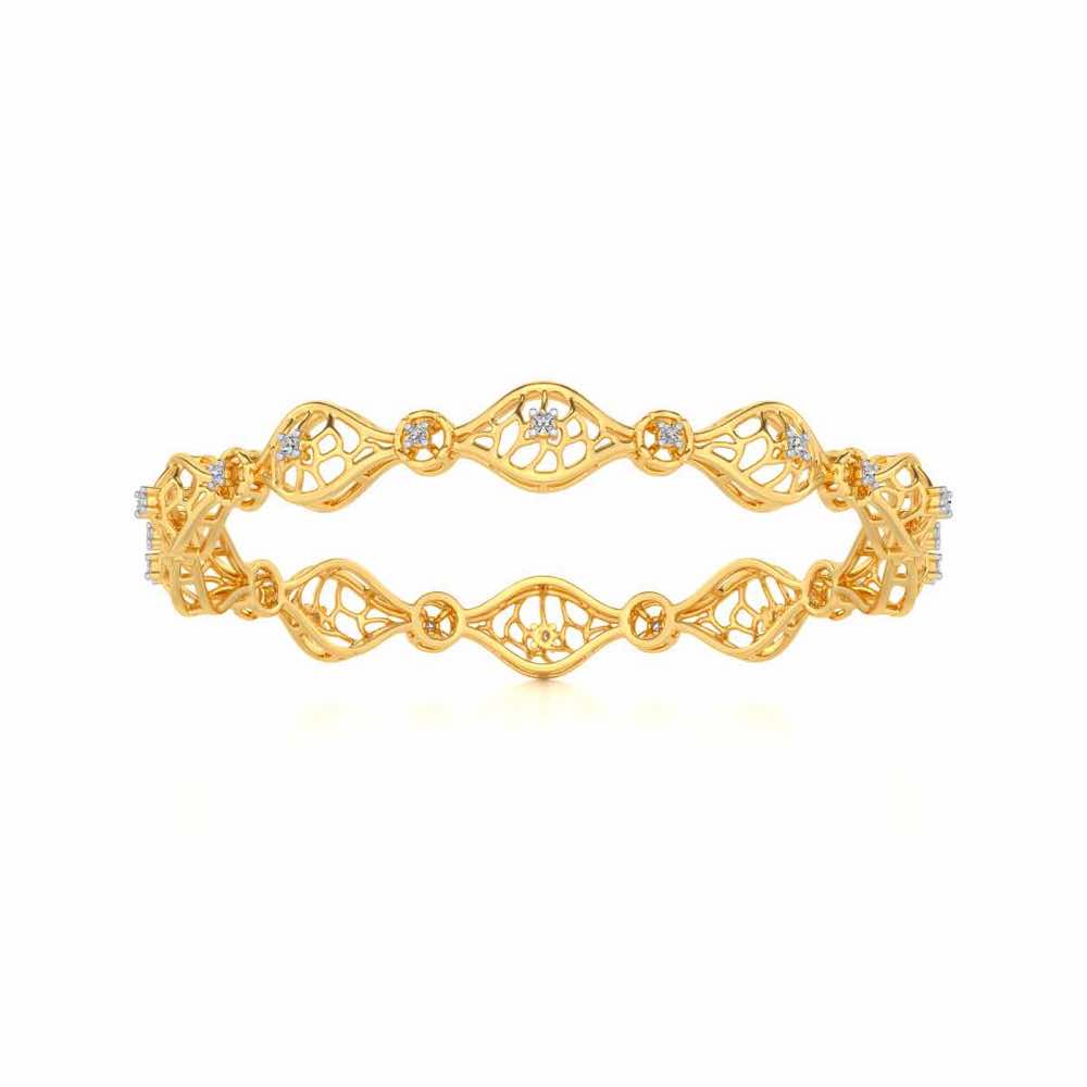 Eyes On Silver Bangles - Yellow Gold - Image 5