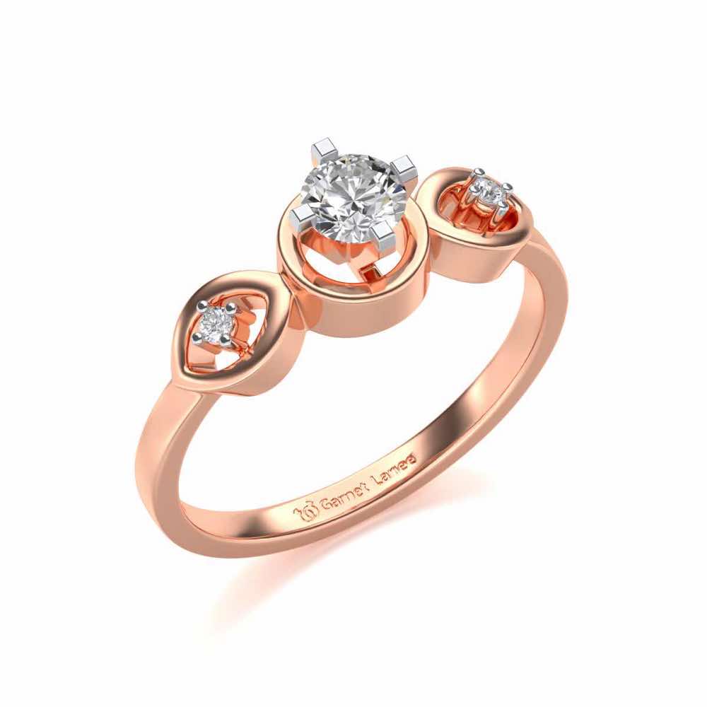 Eyes Speak Solitaire Silver Ring - Rose Gold - Image 1
