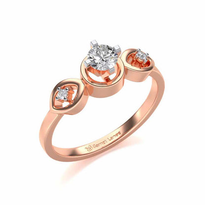 Eyes Speak Solitaire Silver Ring - Rose Gold - Image 1