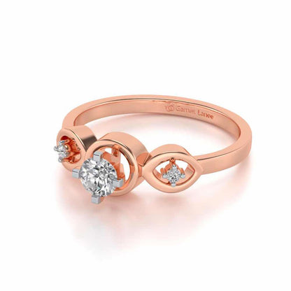 Eyes Speak Solitaire Silver Ring - Rose Gold - Image 2