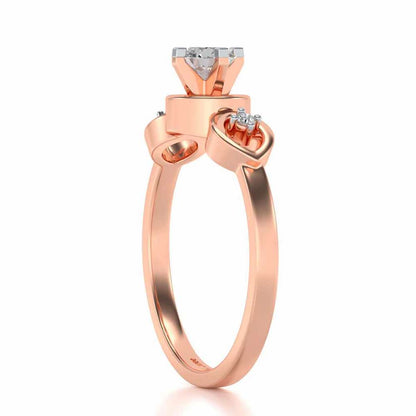 Eyes Speak Solitaire Silver Ring - Rose Gold - Image 3