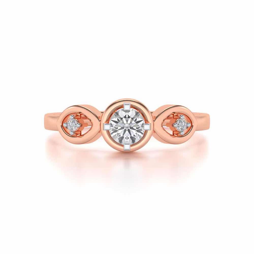 Eyes Speak Solitaire Silver Ring - Rose Gold - Image 4