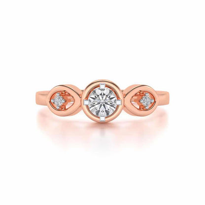 Eyes Speak Solitaire Silver Ring - Rose Gold - Image 4