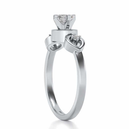 Eyes Speak Solitaire Silver Ring - White Gold - Image 3