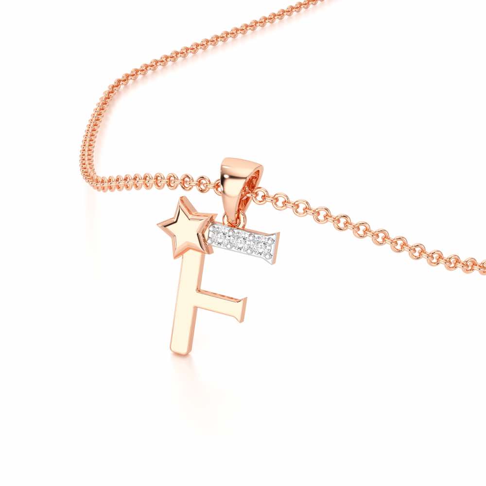 F-Glint Silver Pendant - Rose Gold - Image 2