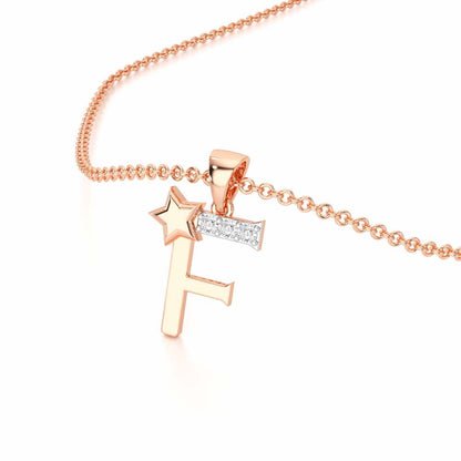 F-Glint Silver Pendant - Rose Gold - Image 2