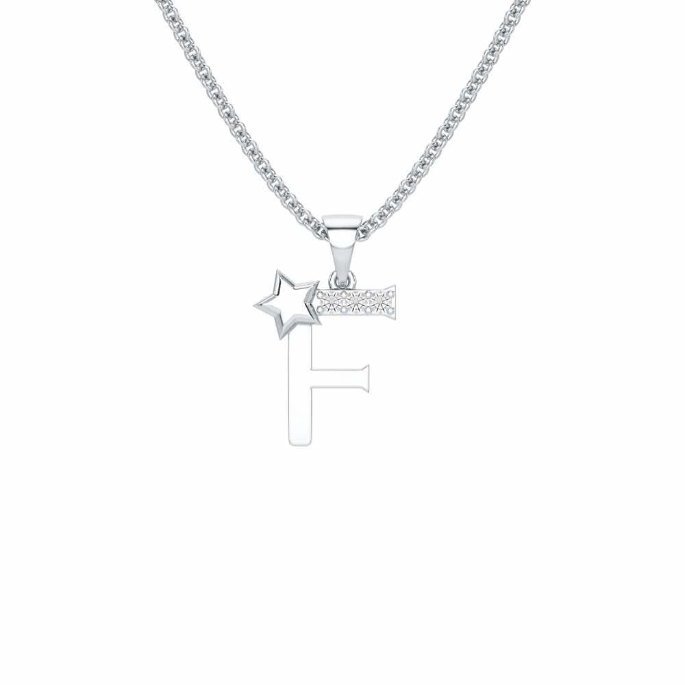 F-Glint Silver Pendant - White Gold - Image 1