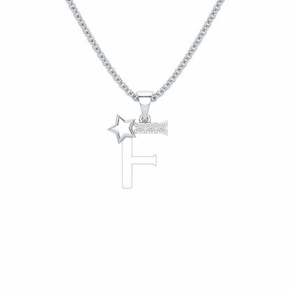F-Glint Silver Pendant - White Gold - Image 1