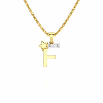 F-Glint Silver Pendant - Yellow Gold - Image 1