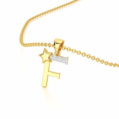 F-Glint Silver Pendant - Yellow Gold - Image 2