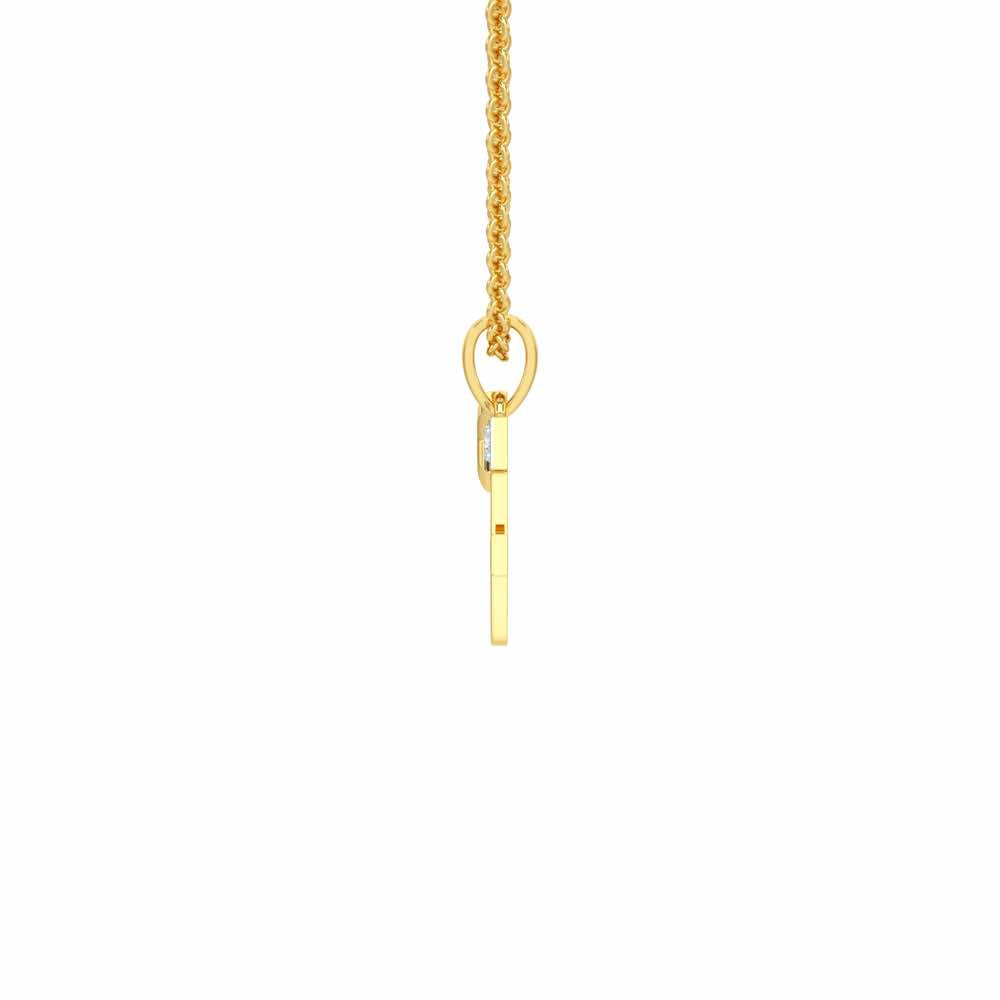 F-Glint Silver Pendant - Yellow Gold - Image 3