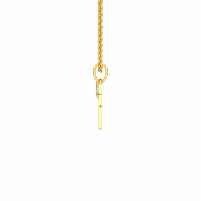 F-Glint Silver Pendant - Yellow Gold - Image 3