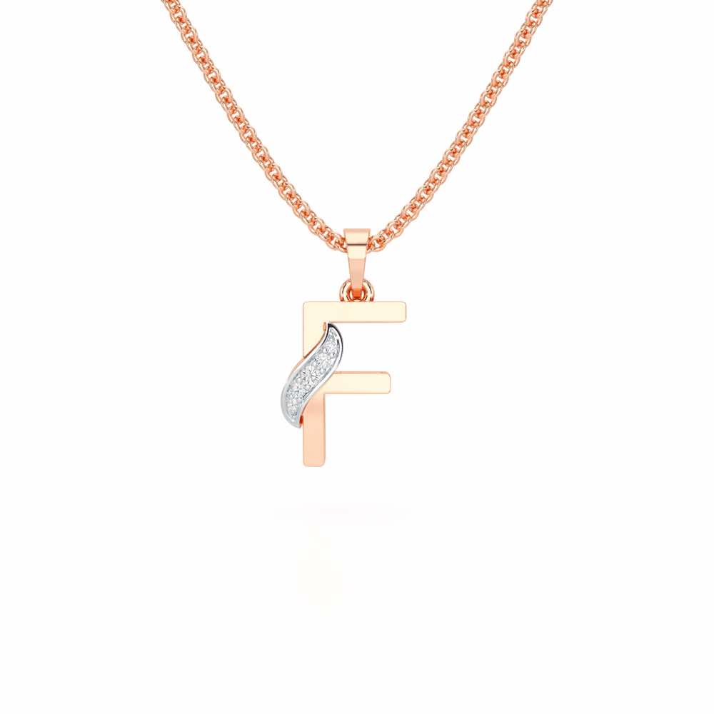 F-Spark Silver Pendant - Rose Gold - Image 1