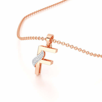 F-Spark Silver Pendant - Rose Gold - Image 2